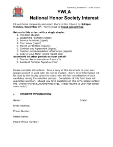 National Honor Society Interest Form