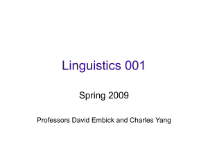 Linguistics 001