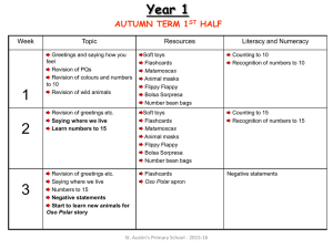 Year 1 weekly