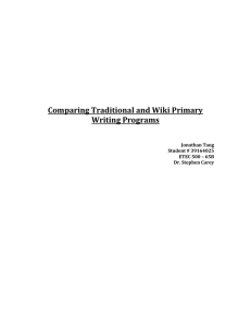 Comparing Traditional and Wiki Primary Writing Programs