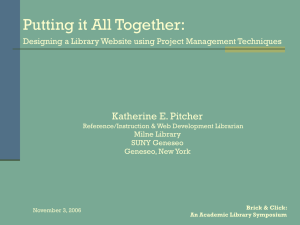 Designing a Library Website Using Project Management Techniques