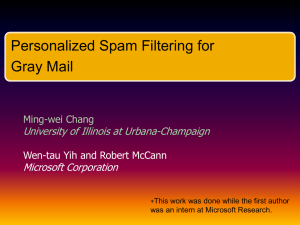 CEAS-08 - Personalized Spam Filtering for Gray Mail