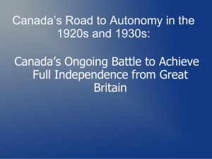 Growing Canadian Autonomy, April 2013