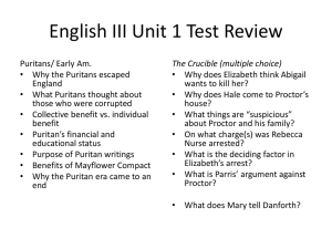 English III Unit 1 Test Review