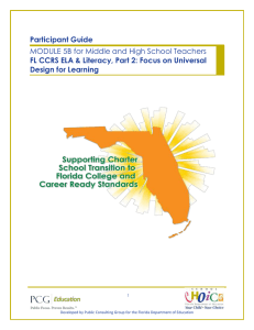 Activity 3, Part 1: FL CCRS-ELA & Literacy Aligned Instructional