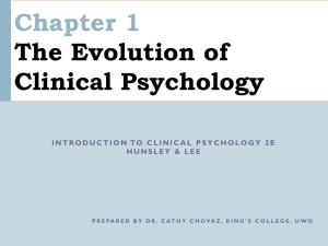 History of Clinical Psychology