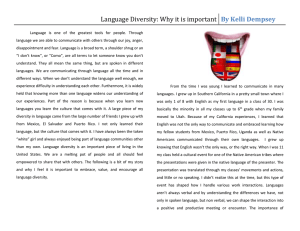 Language Diversity: Why it is important