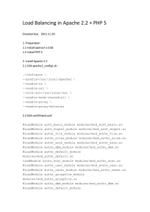 Load Balancing in Apache 2.2 + PHP 5 Growbal Kuo 2011-11