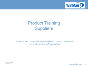 Suppliers - the WinMan Knowledge Base.