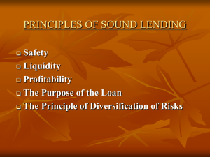 PRINCIPLES OF SOUND LENDING