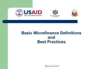 microfinance best practices and principles
