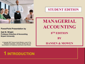 MANAGEMENT ACCOUNTING