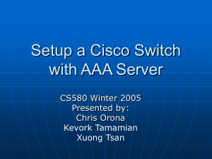 Cisco Switch AAA Setup