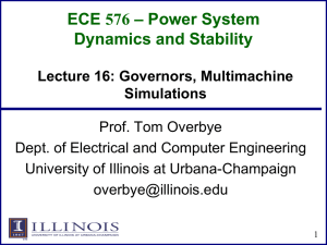 Governors, Multimachine Simulations