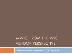 MN Vendor eWIC Presentation - Minnesota Department of Health