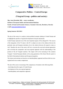 Visegrad Group * politics and society (Comparative politics * Central