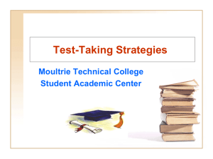 Test-Taking Strategies - Moultrie Technical College