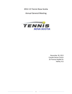 2012/13 AGM Report - Tennis Nova Scotia
