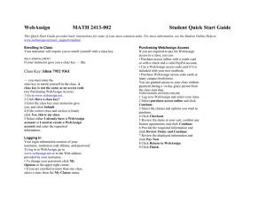 WebAssign MATH 2413-002 Student Quick Start Guide