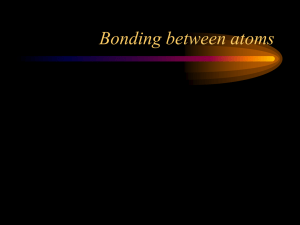 Bonding between atoms