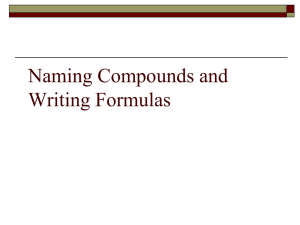 Bonding 2 Naming Compounds