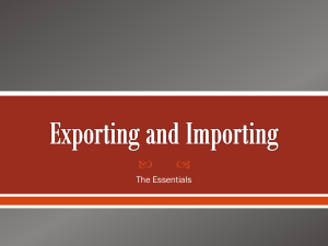Exporting and Importing - Course