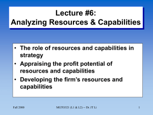 Analyzing Resources & Capabilities