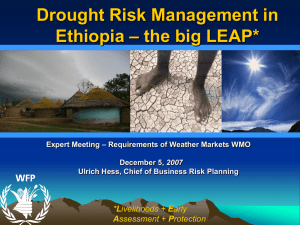 Ethiopia Weather Based Indices Project - January 2007 to