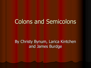 using colons and semicolons.