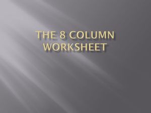 17. The 8 Column Worksheet