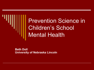 Prevention Science in Children's School Mental Health