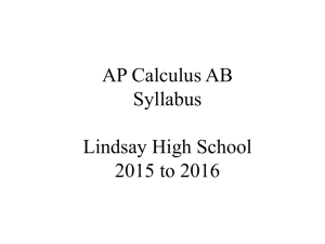 AP Calculus Syllabus