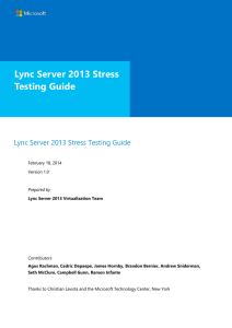 Lync Server 2013 Stress Testing Guide