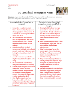30 Days: Illegal Immigration Notes