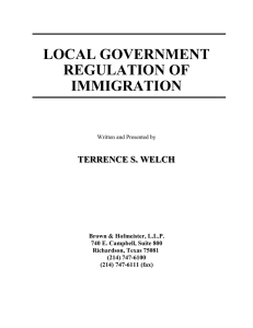 local government regulation of immigration