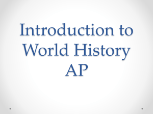 Introduction to World History AP (essays and AP test)