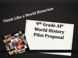 Students enrolled in the AP ® World History Pilot Program should be