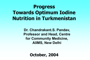 Progress Towards Optimum Iodine Nutrition in Turkmenistan