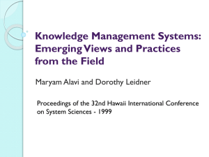 Knowledge Management Systems: Emerging Views and Practices