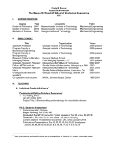 V. Service - Precision Biosystems Laboratory