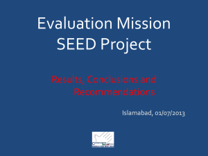 Evaluation Mission SEED Project Results, Conclusions and