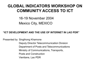 global indicators workshop on community access to ict