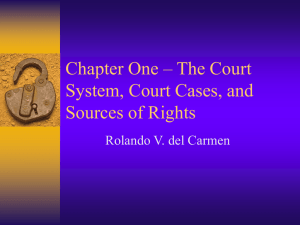 The Court System, Court Cases, and Sources of Rights