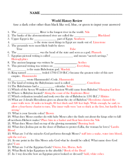 Early Civilizations: Mesopotamia & Egypt Unit 1, Sswh 1 A And B