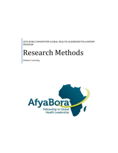 Research Methods - Afya Bora Consortium