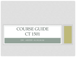 Course Guide CT 1501