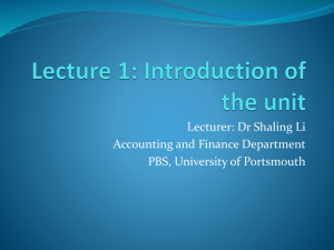 Lecture 1: Introduction of this unit