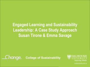 Engaged Learning and Sustainability Leadership: A Case Study