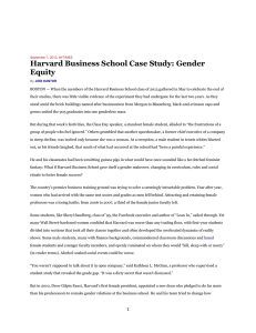 Harvard Business School Case Study: Gender Equity