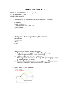 PROJECT REPORT SHEET
